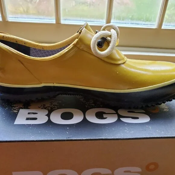 BOGS URBAN FARMER WATERPROOF RAIN SLIP ON SHOE BOOT YELLOW Sz 7 38 - Picture 5 of 12